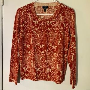 Talbots Pure Italian Merino Wool Rust Sweater Med Petite